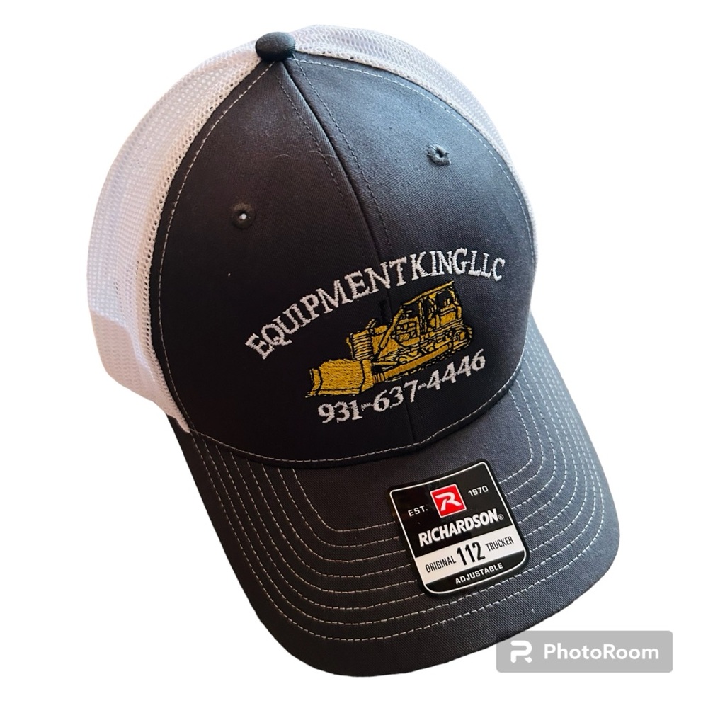 Richardson Equipment Mesh Adjustable Gray Advertisement Baseball Trucker Cap Hat